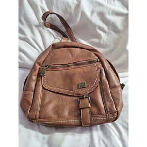 bolo mini faux leather backpack purse women and girls brown all occasion